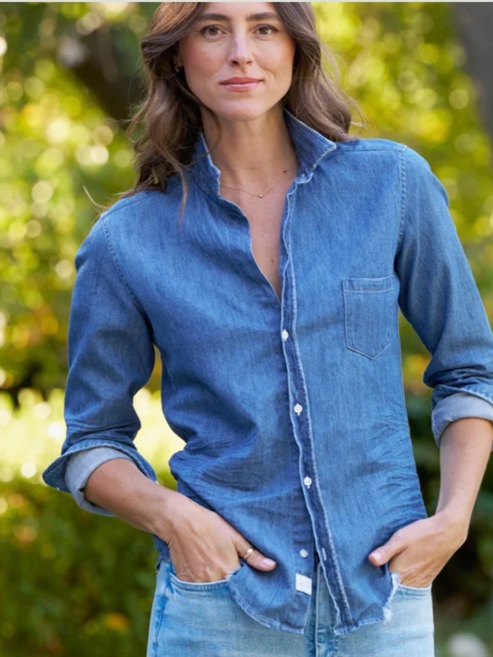 Frank and Eileen Denim Barry Tailored Button Up Shirt